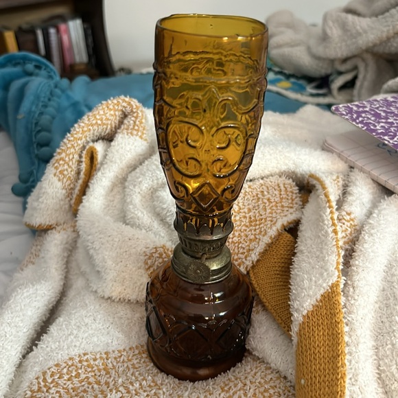 Vintage Sailboat Amber Oil Lamp - Picture 9 of 15